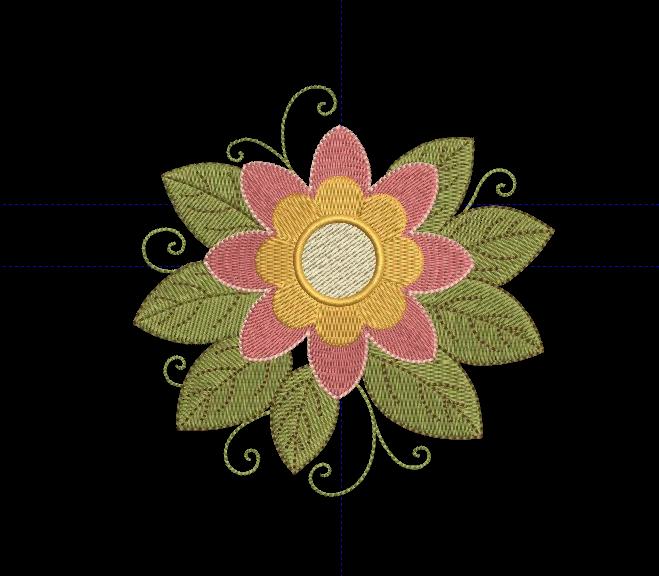 Charming Floral Bloom Embroidery Design