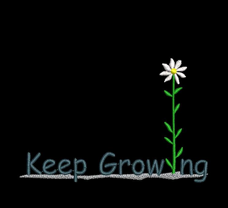Keep Growing Daisy Flower Embroidery Design