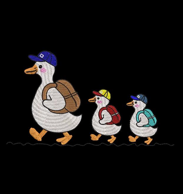 Adventure Duck Family Embroidery Design