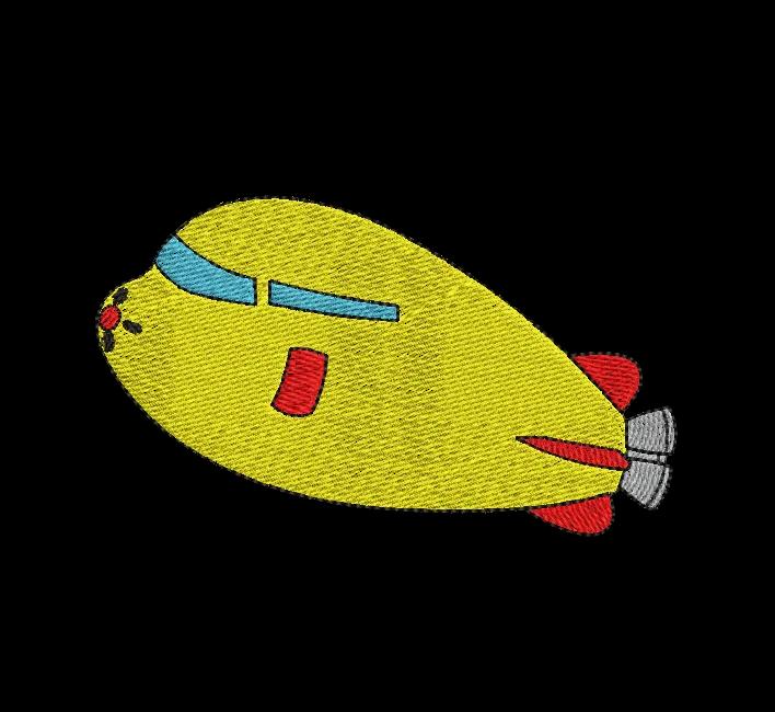 Cute Cartoon Airplane Machine Embroidery Design