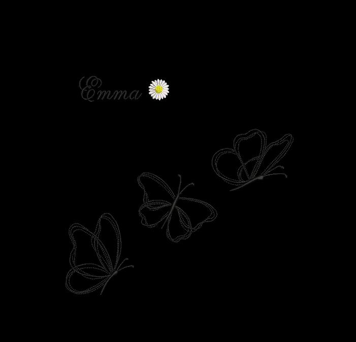 Customizable Butterfly Outline with Daisy Embroidery Design