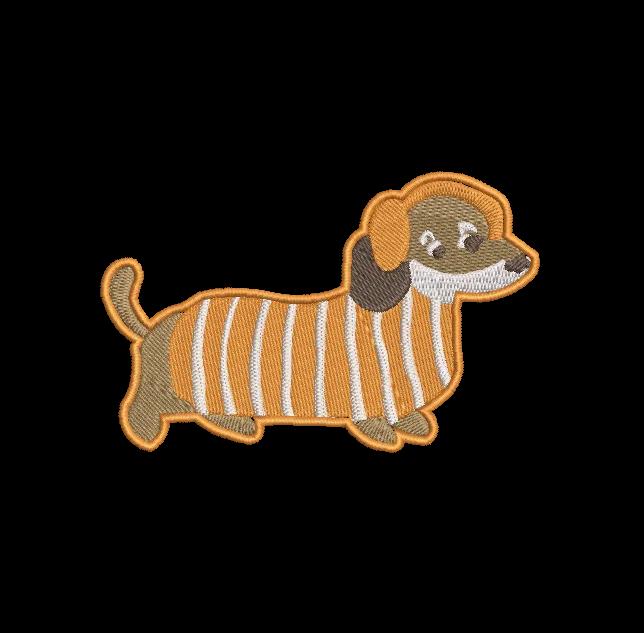 Cute Dachshund Dog Sweater Embroidery Design