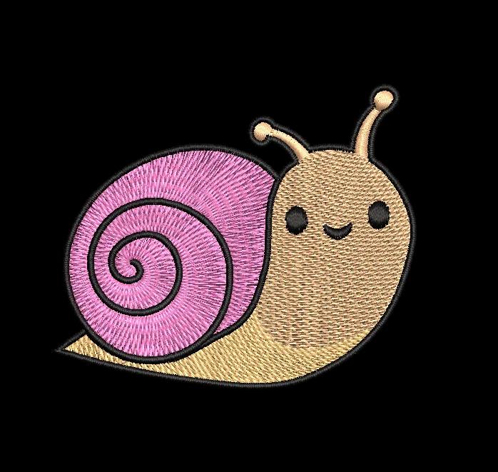 Cute Snail Machine Embroidery Design - Adorable Cartoon Snail
